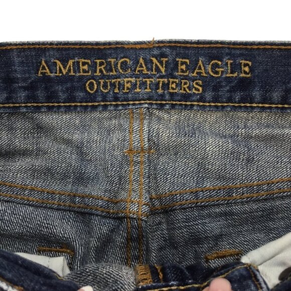 American Eagle AEO Jeans Slim Straight Leg Size 28 x 30 Style 2969 Blue Cotton - Picture 2 of 7